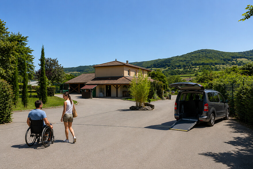 Accueil des PMR au camping du lac de Saint-Point-Lamartine en Saône-et-Loire