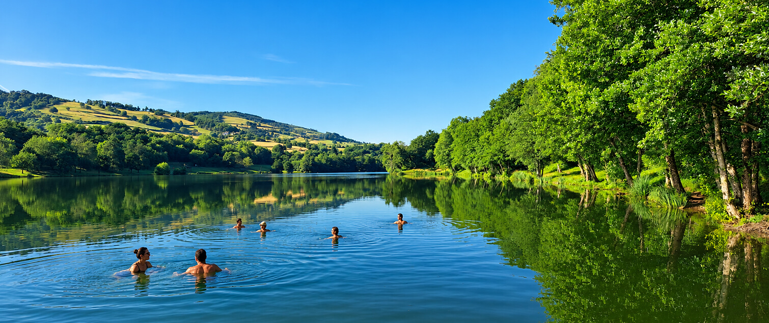 Baignade au lac de Saint-Point en Bourgogne