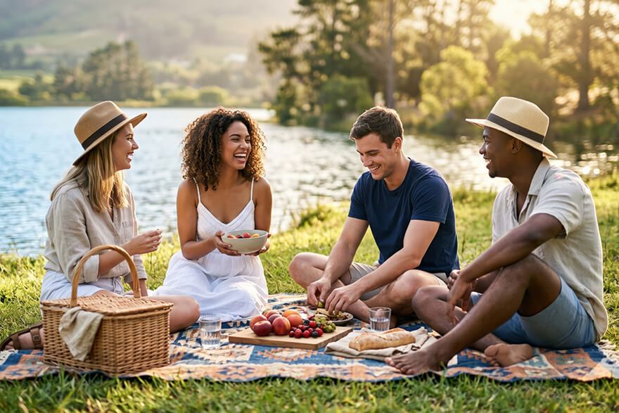 Le camping du lac de Saint-Point Lamartine en Saône-et-Loire propose des paniers repas sur commande pour les groupes